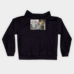 King fisher on railings Kids Hoodie